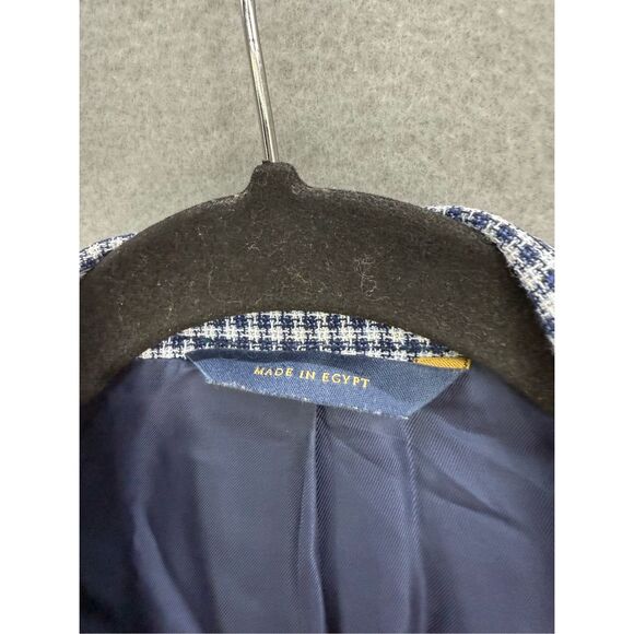 Brooks Brothers Mens Blue Check Regent Fit Silk Wool Blend Blazer Jacket Size 46 - Picture 3 of 13